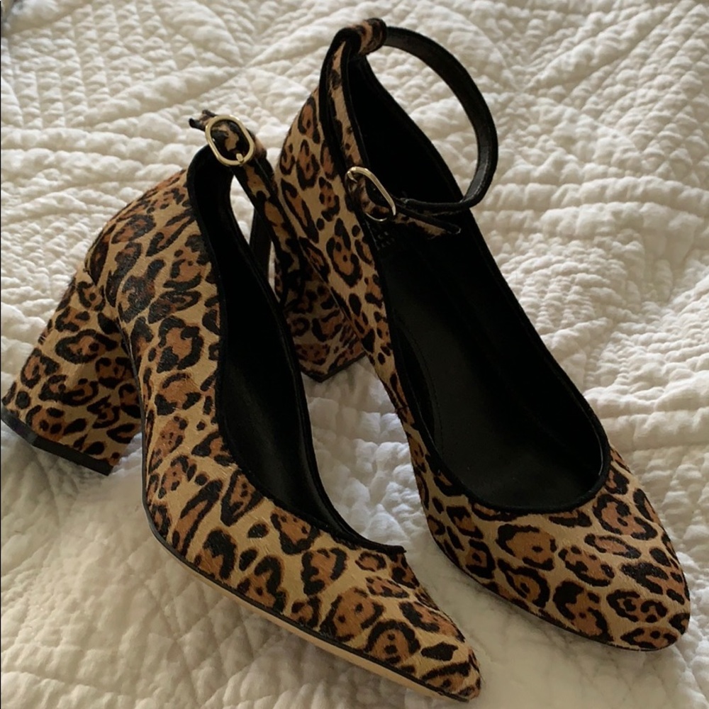 White House black market leopard print heels